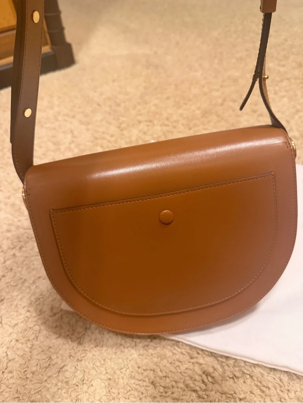 Victoria Beckham half moon Shoulder Bag in Cognac
